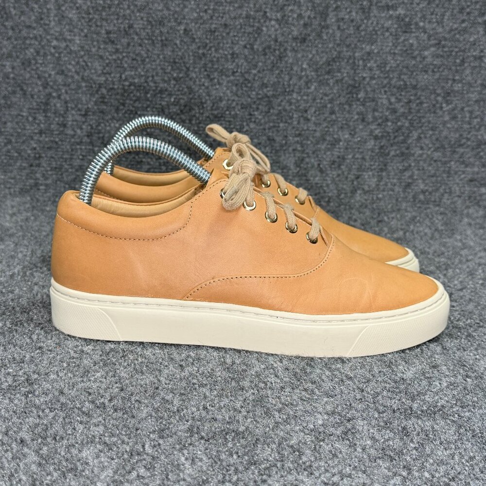 Nisolo Elayna Sneakers Women's Size 8 Caramel Leather Low Lace Vibram Shoes